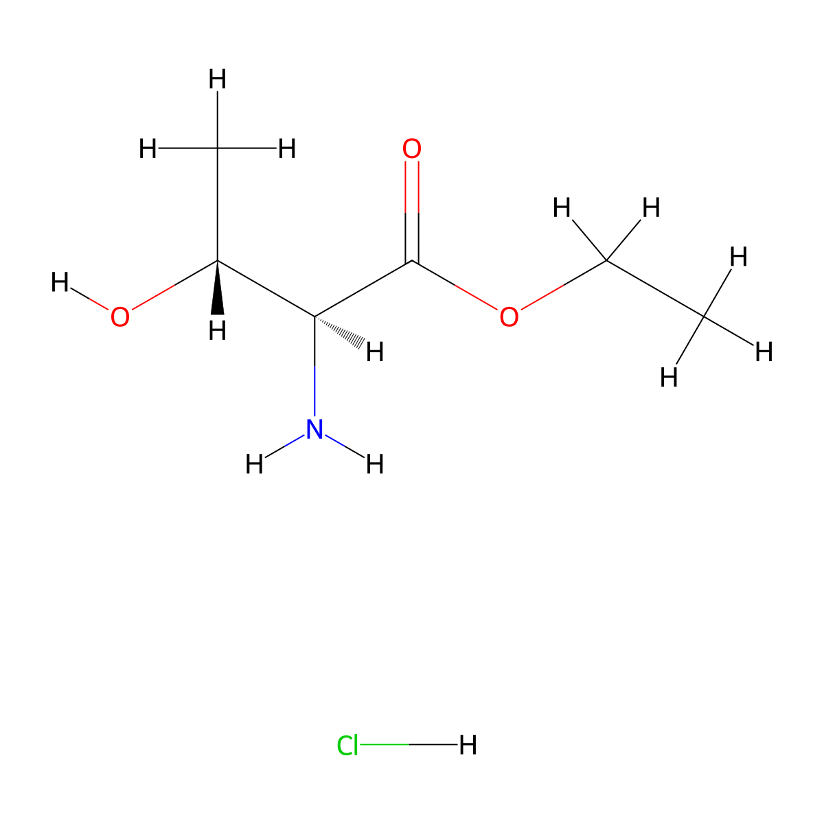 Ethyl L-threoninate hydrochloride molecular structure, CAS 39994-70-2