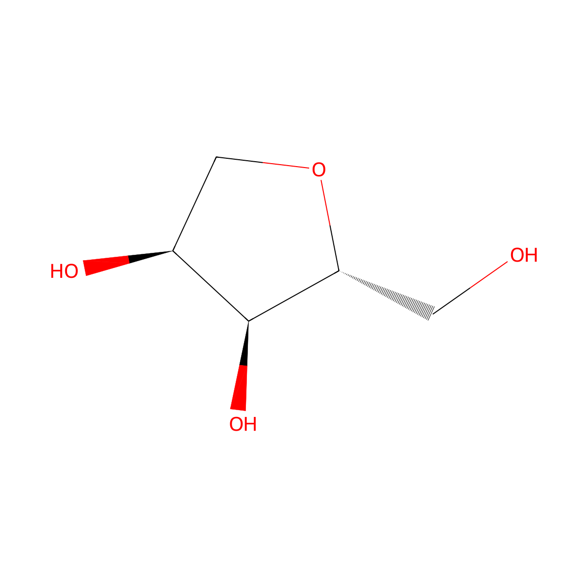 1,4-Anhydroribitol molecular structure, CAS 39999-42-3