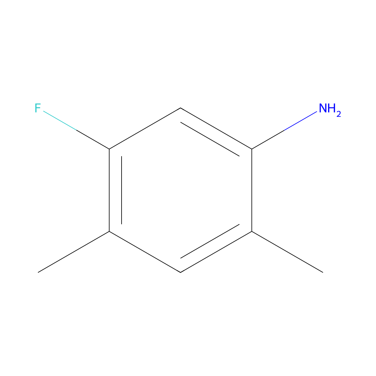 5-Fluoro-2,4-dimethylaniline molecular structure, CAS 400-02-2