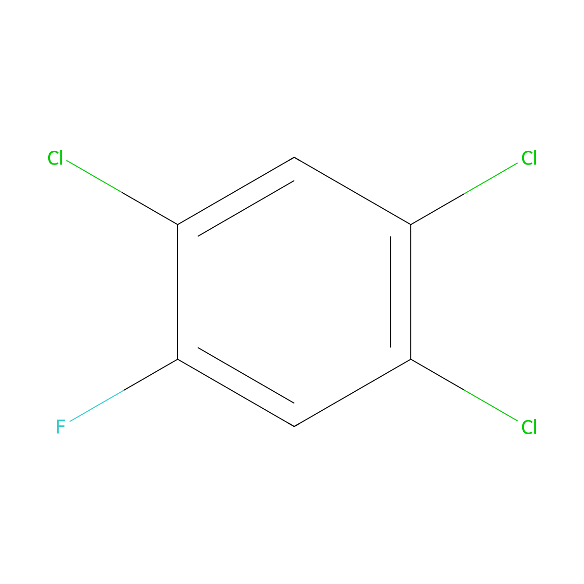 1,2,4-Trichloro-5-fluorobenzene molecular structure, CAS 400-04-4