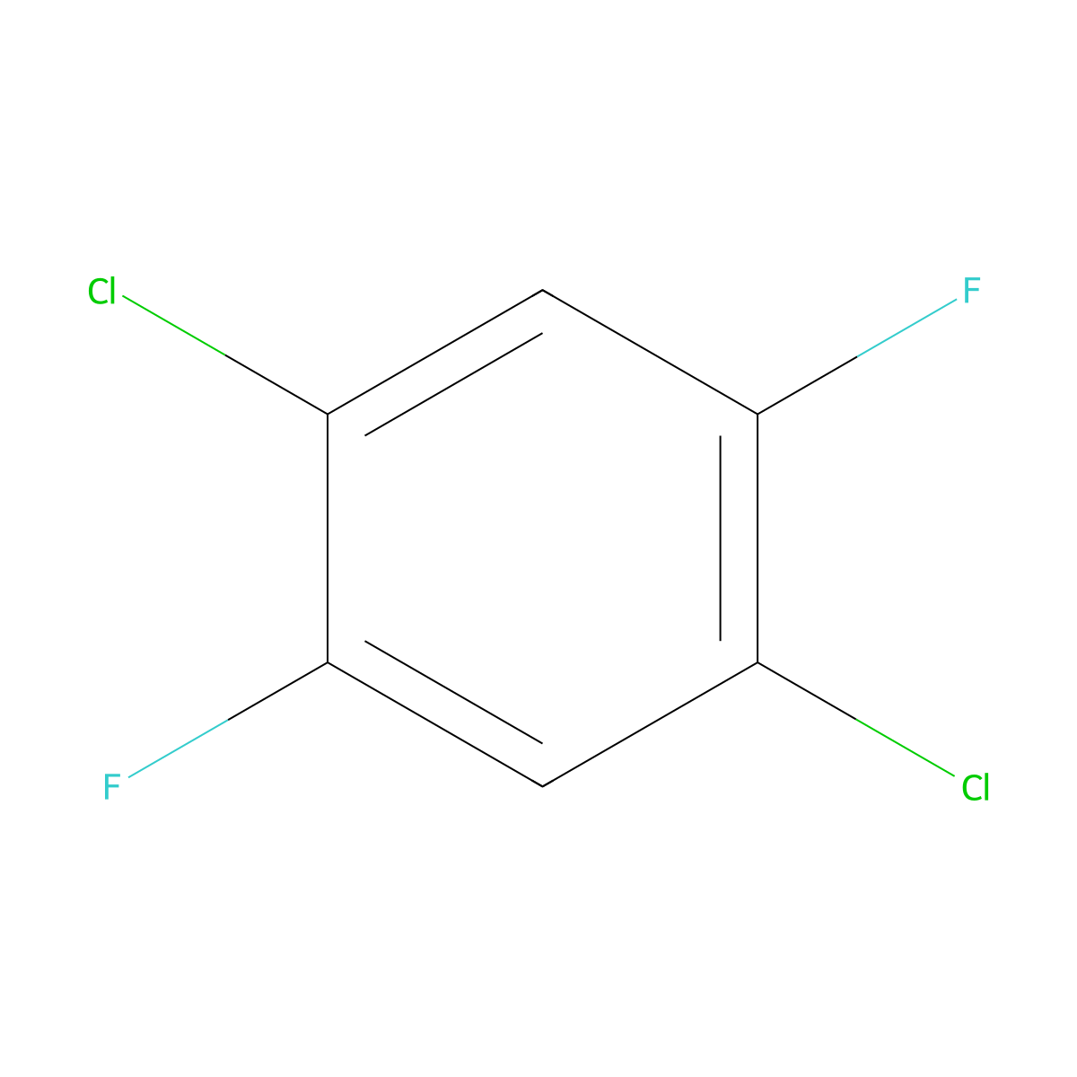 Benzene, 1,4-dichloro-2,5-difluoro- molecular structure, CAS 400-05-5
