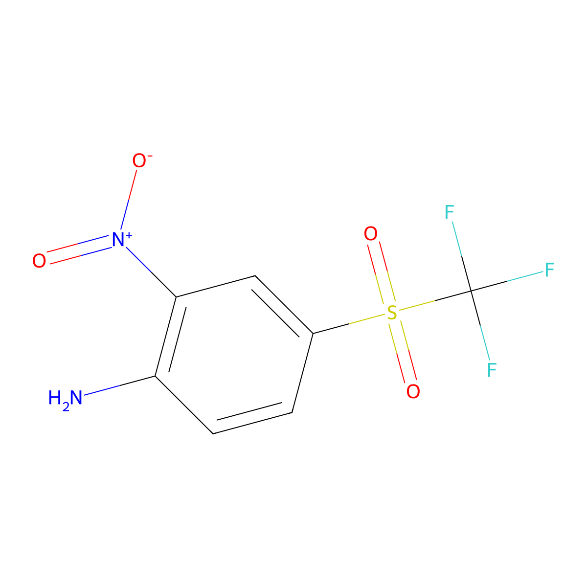 2-Nitro-4-(trifluoromethanesulfonyl)aniline molecular structure, CAS 400-23-7