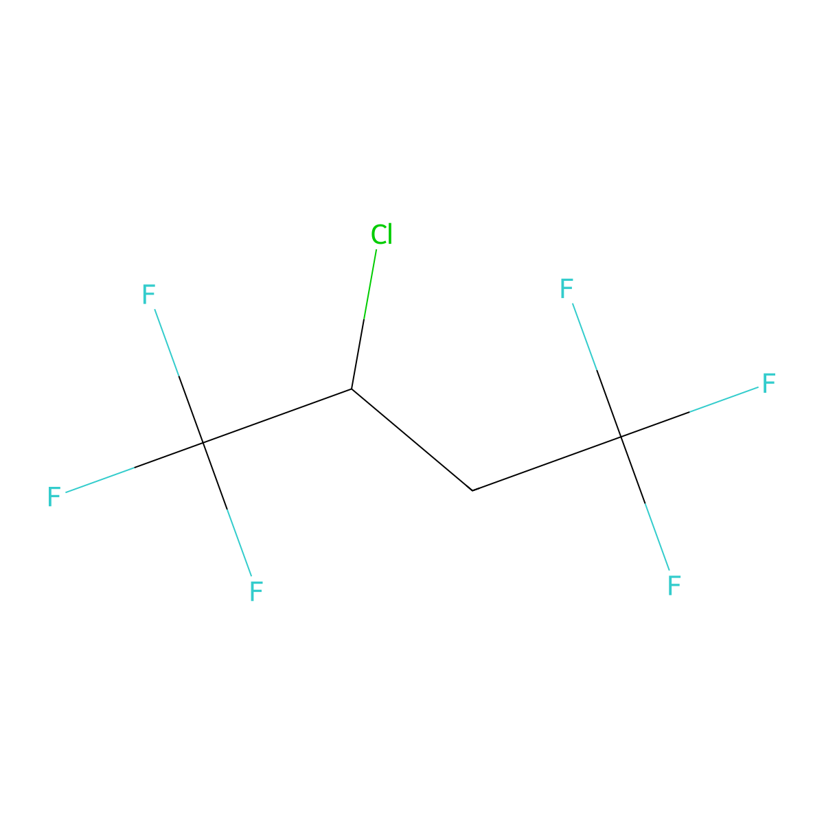 2-Chloro-1,1,1,4,4,4-hexafluorobutane molecular structure, CAS 400-43-1