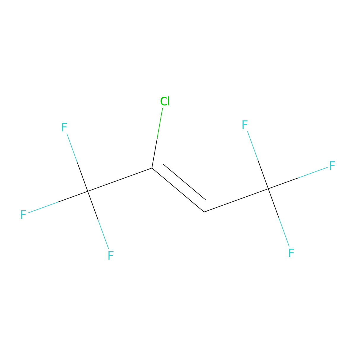 2-Chloro-1,1,1,4,4,4-hexafluoro-2-butene, (2Z)- molecular structure, CAS 400-44-2