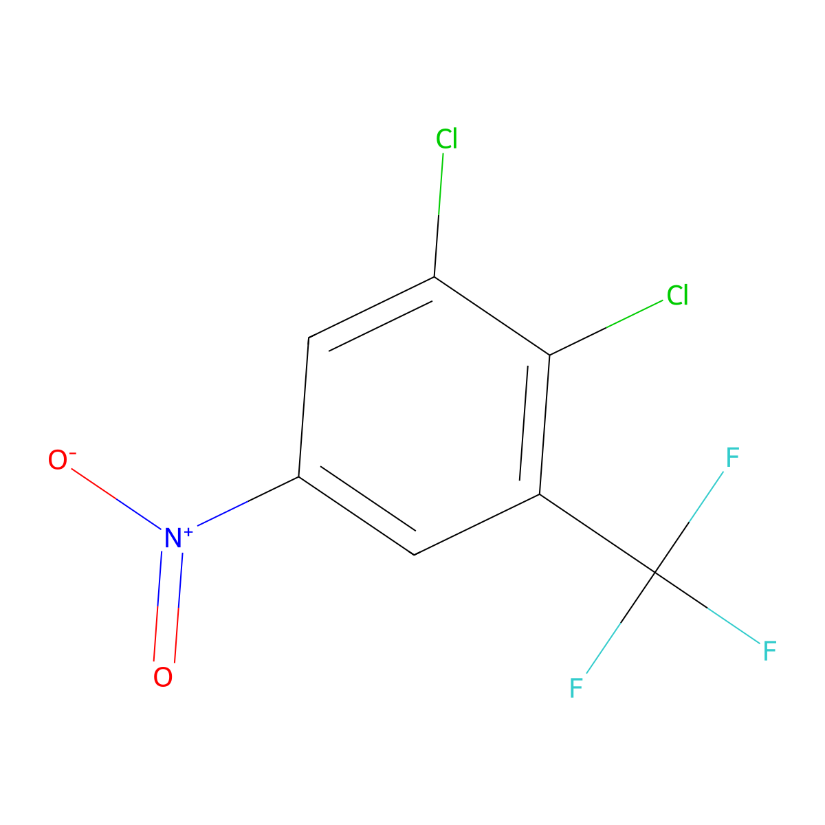 1,2-Dichloro-5-nitro-3-(trifluoromethyl)benzene molecular structure, CAS 400-65-7