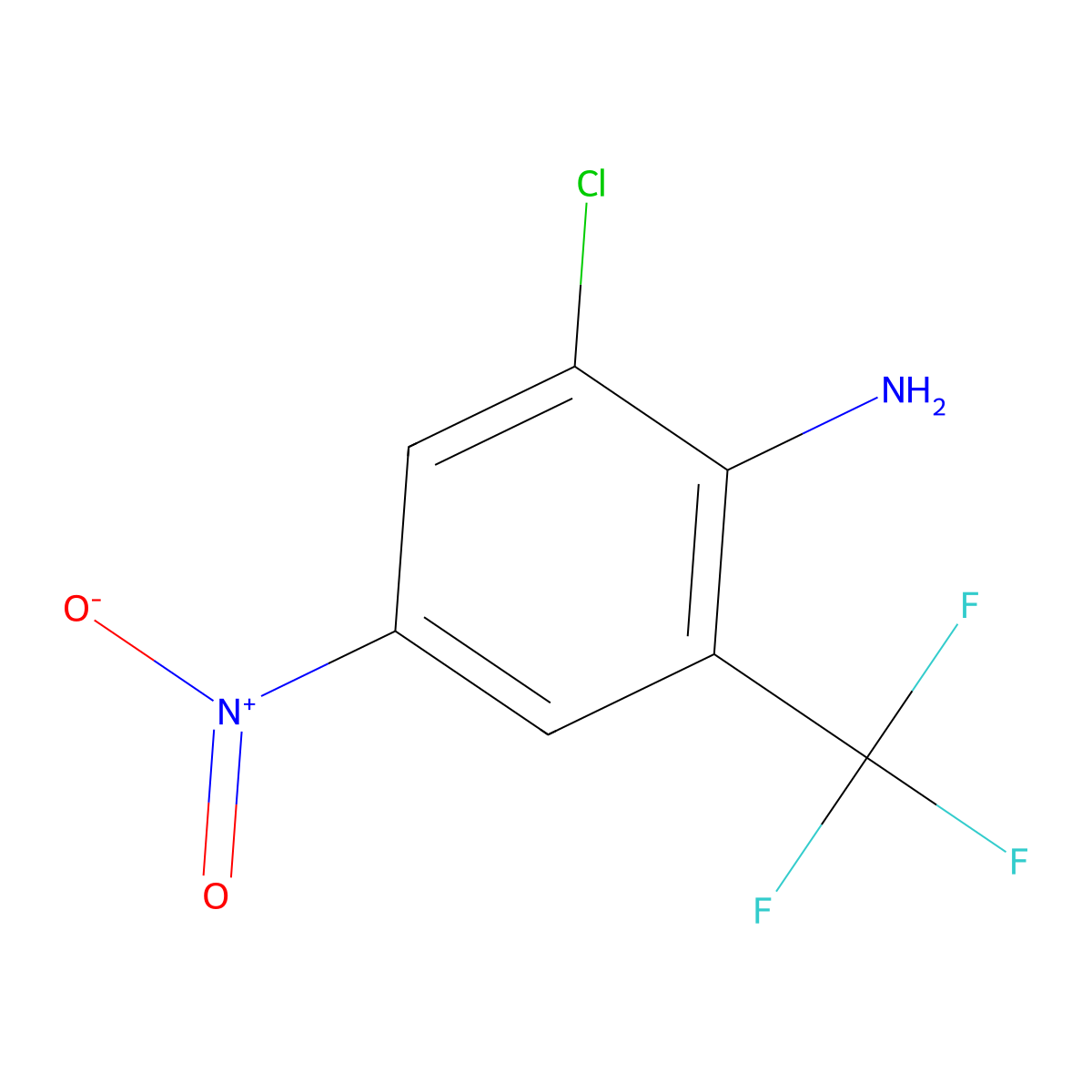 2-Amino-3-chloro-5-nitrobenzotrifluoride molecular structure, CAS 400-67-9
