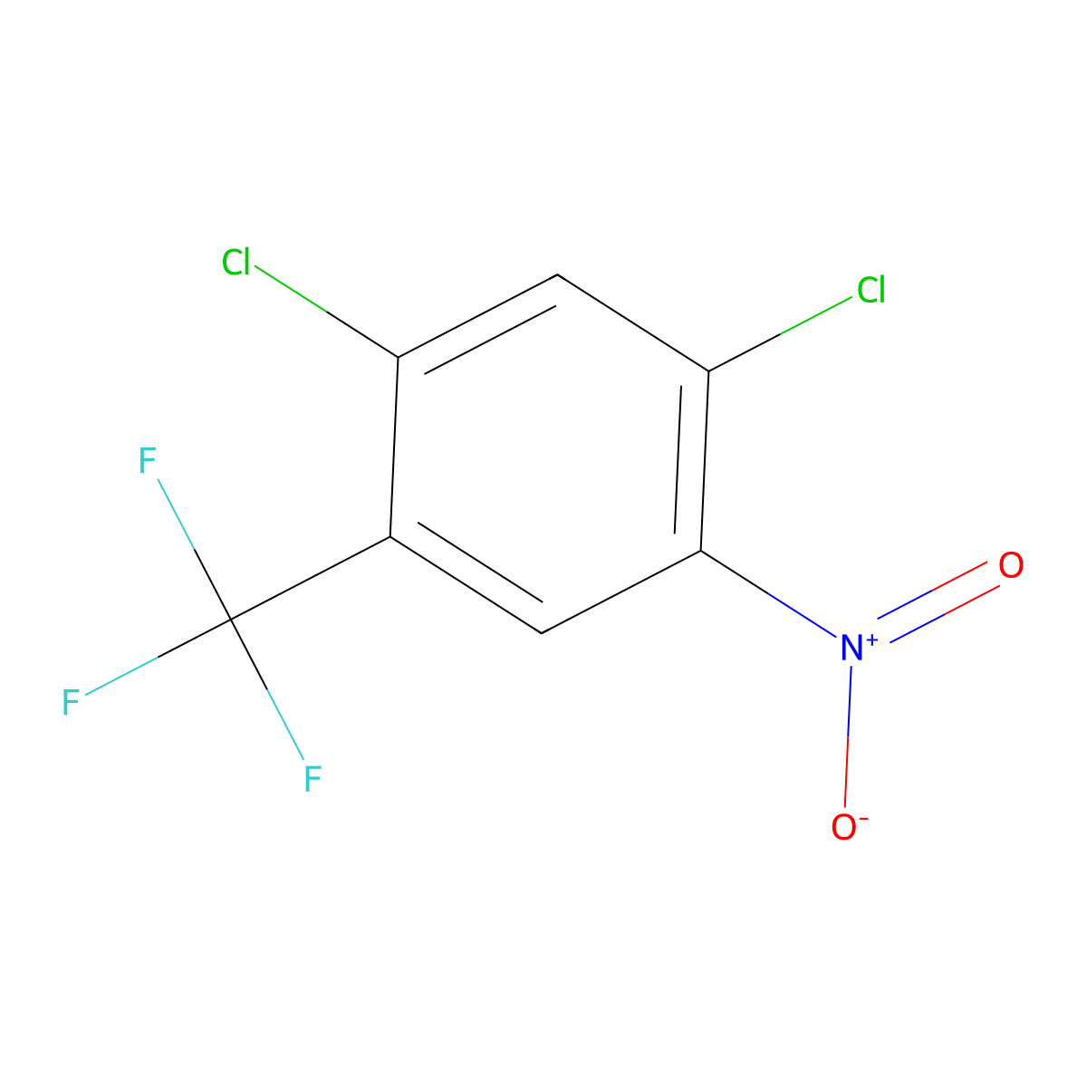 2,4-Dichloro-5-nitrobenzotrifluoride molecular structure, CAS 400-70-4