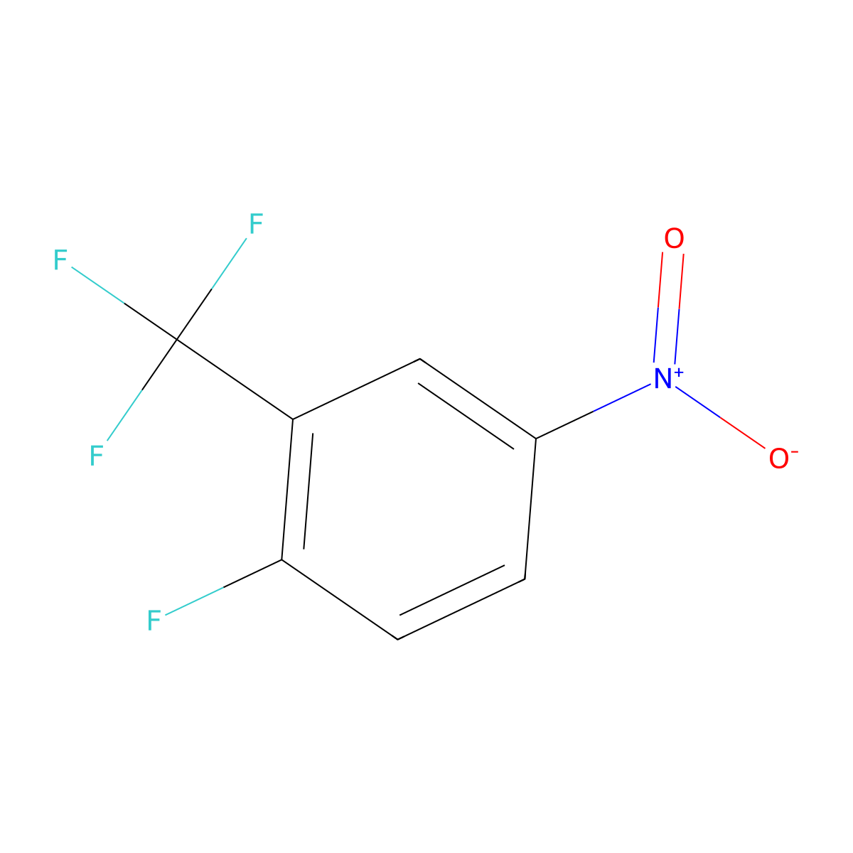 2-Fluoro-5-nitrobenzotrifluoride molecular structure, CAS 400-74-8