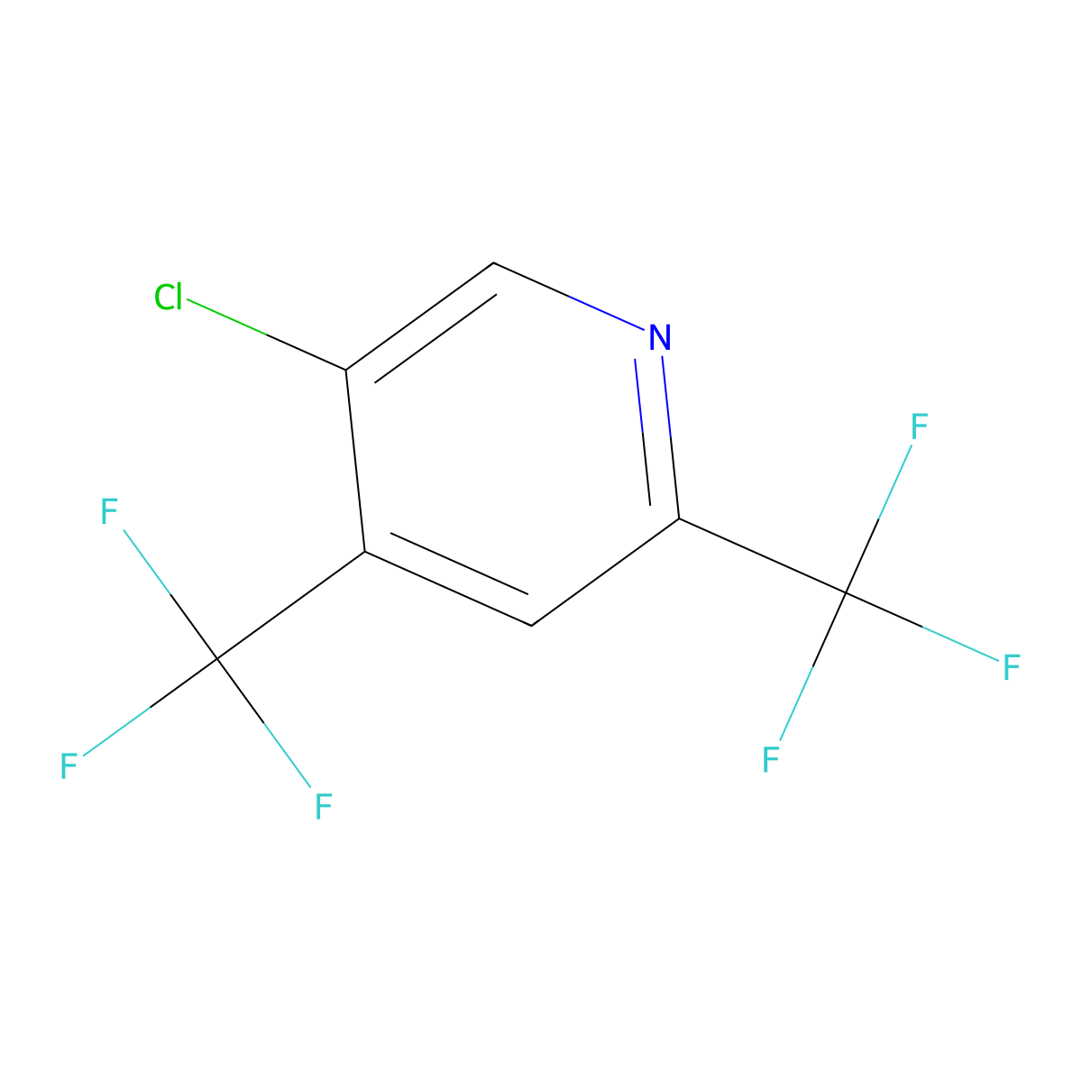 5-Chloro-2,4-bis(trifluoromethyl)pyridine molecular structure, CAS 400-79-3