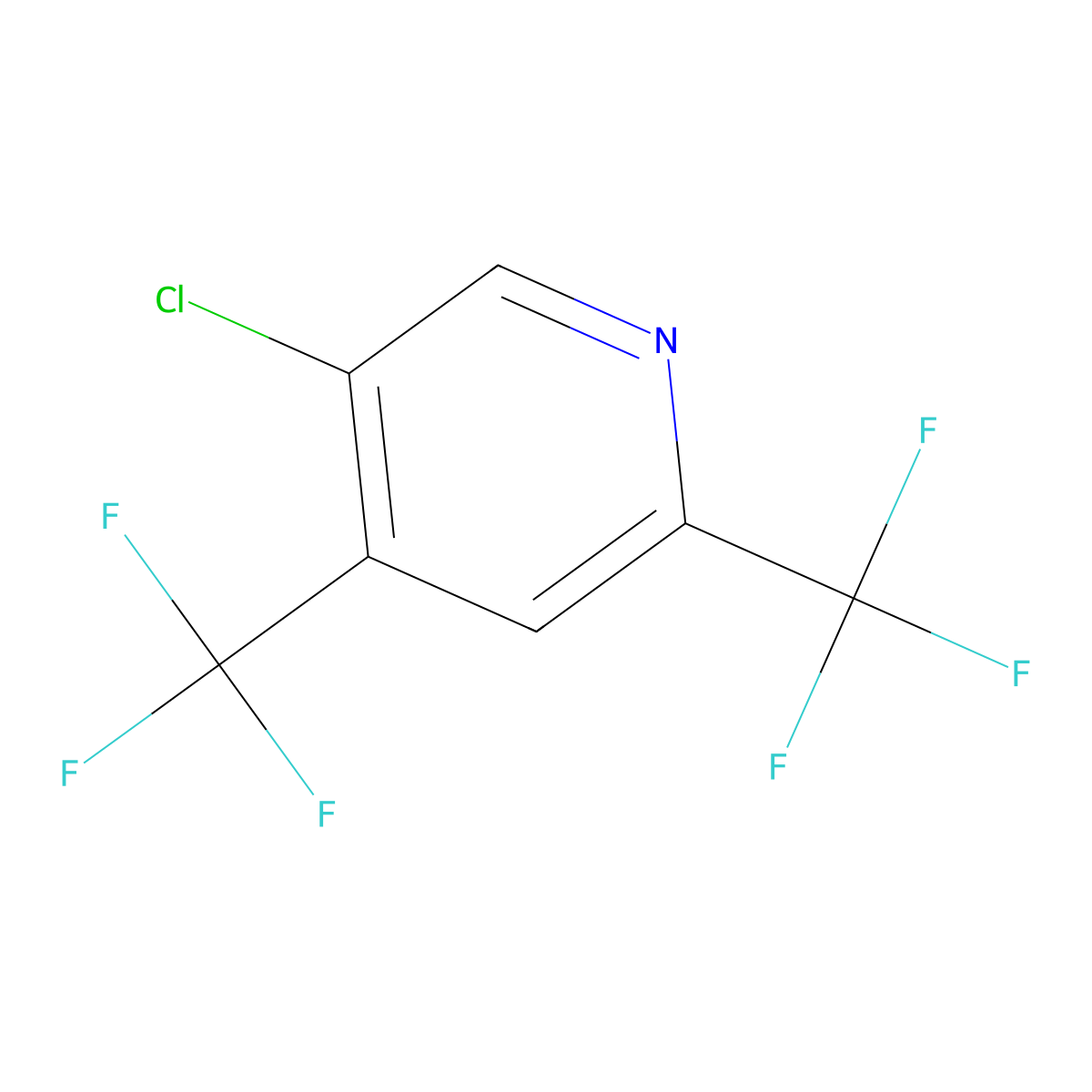 5-Chloro-2,4-bis(trifluoromethyl)pyridine molecular structure, CAS 400-79-3