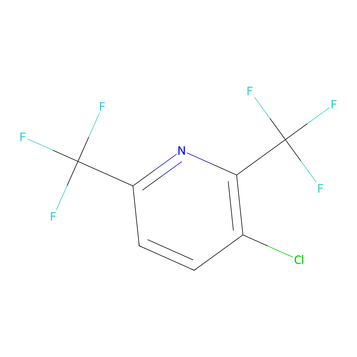 3-Chloro-2,6-bis(trifluoromethyl)pyridine molecular structure, CAS 400-80-6