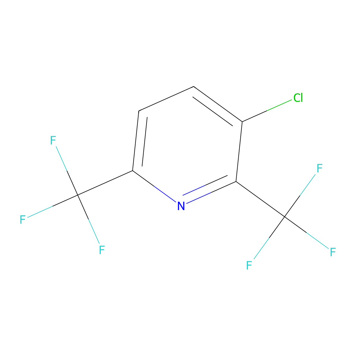 3-Chloro-2,6-bis(trifluoromethyl)pyridine molecular structure, CAS 400-80-6