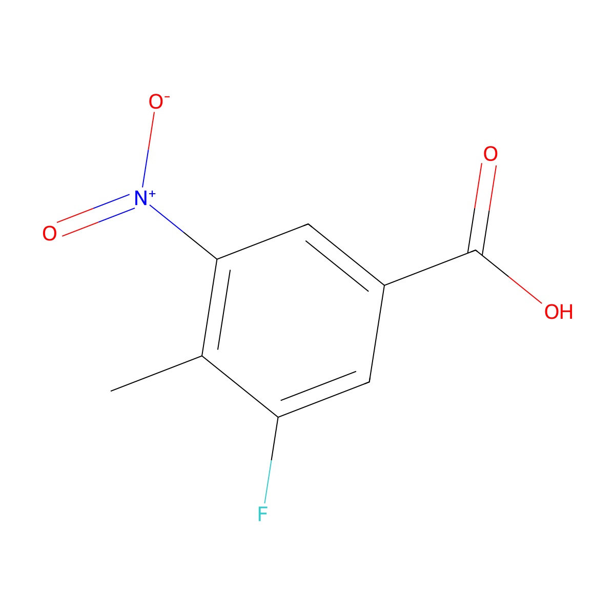 3-Fluoro-4-methyl-5-nitrobenzoic acid molecular structure, CAS 400-88-4