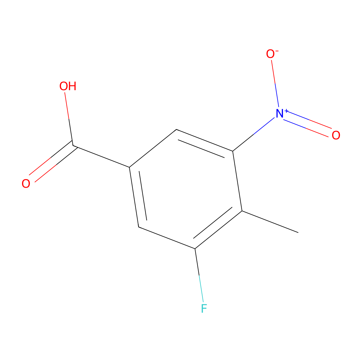 3-Fluoro-4-methyl-5-nitrobenzoic acid molecular structure, CAS 400-88-4
