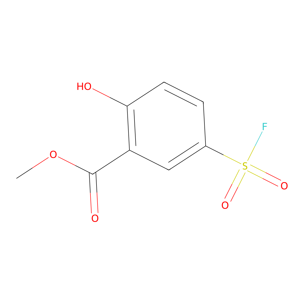 Methyl 5-(fluorosulfonyl)-2-hydroxybenzoate molecular structure, CAS 400-89-5