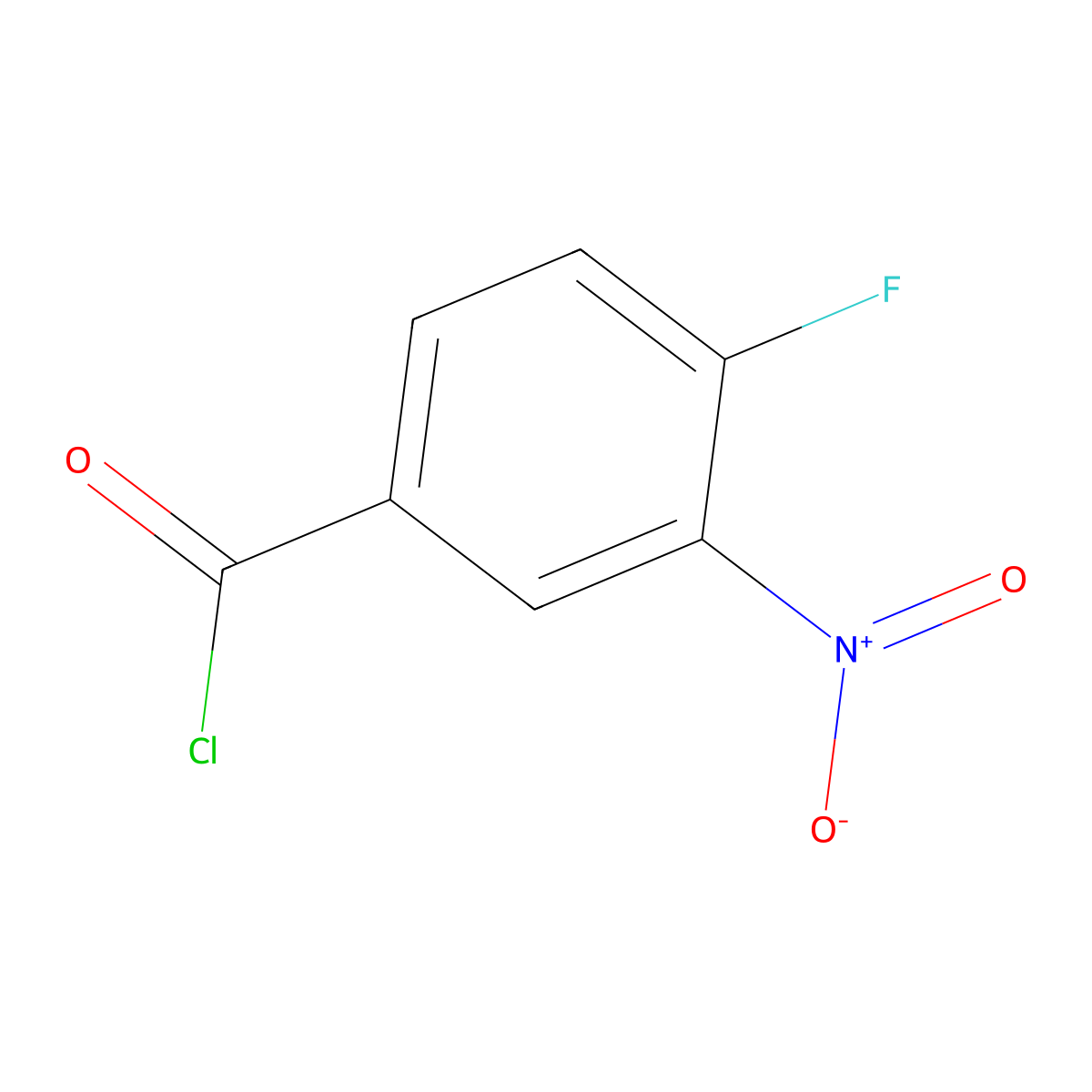 4-Fluoro-3-nitrobenzoyl chloride molecular structure, CAS 400-94-2