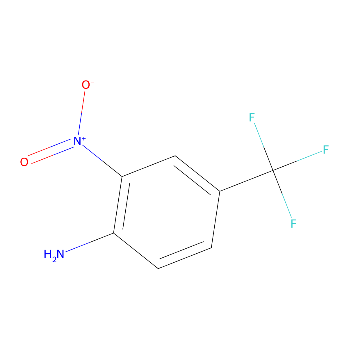 Benzenamine, 2-nitro-4-(trifluoromethyl)- molecular structure, CAS 400-98-6