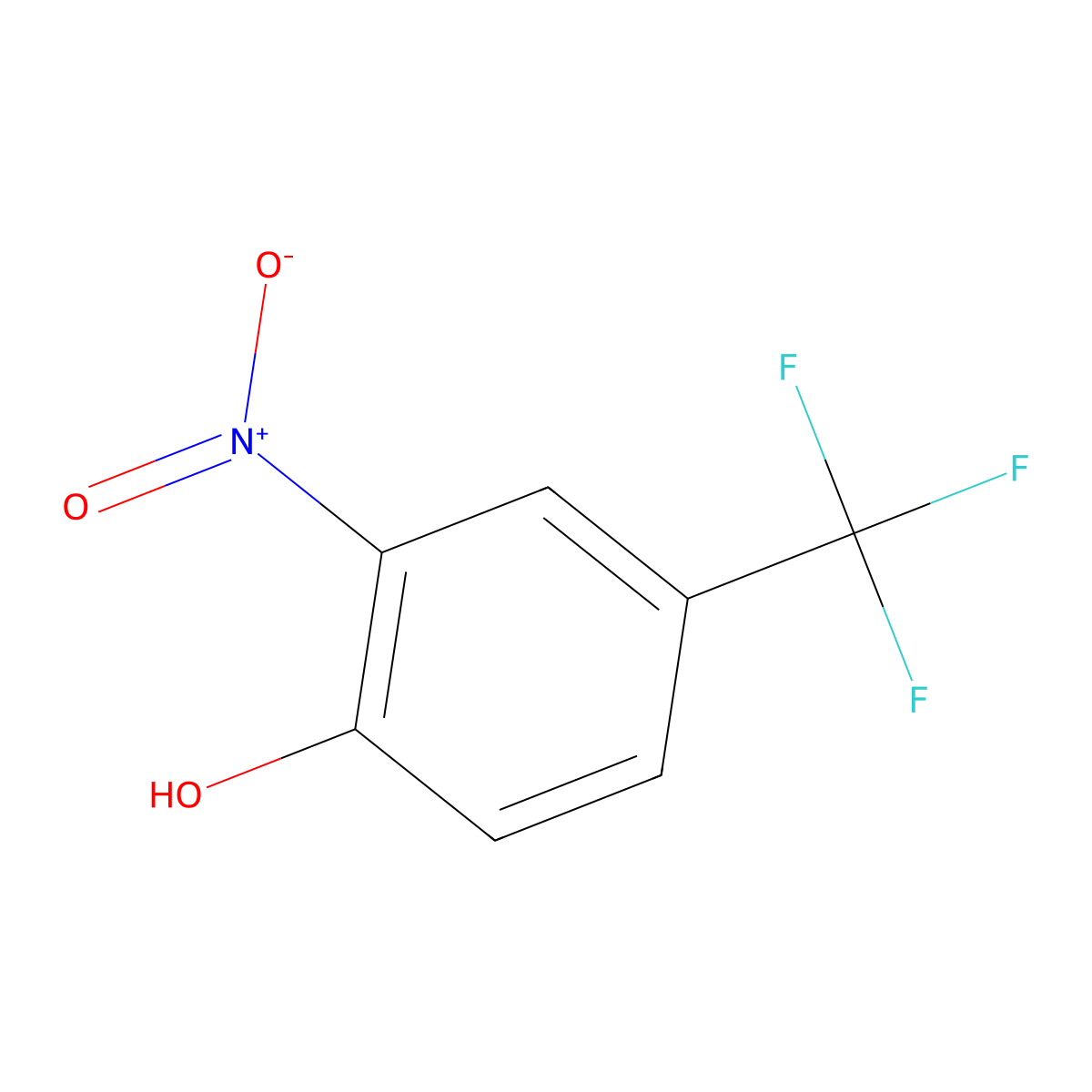 2-Nitro-4-(trifluoromethyl)phenol molecular structure, CAS 400-99-7