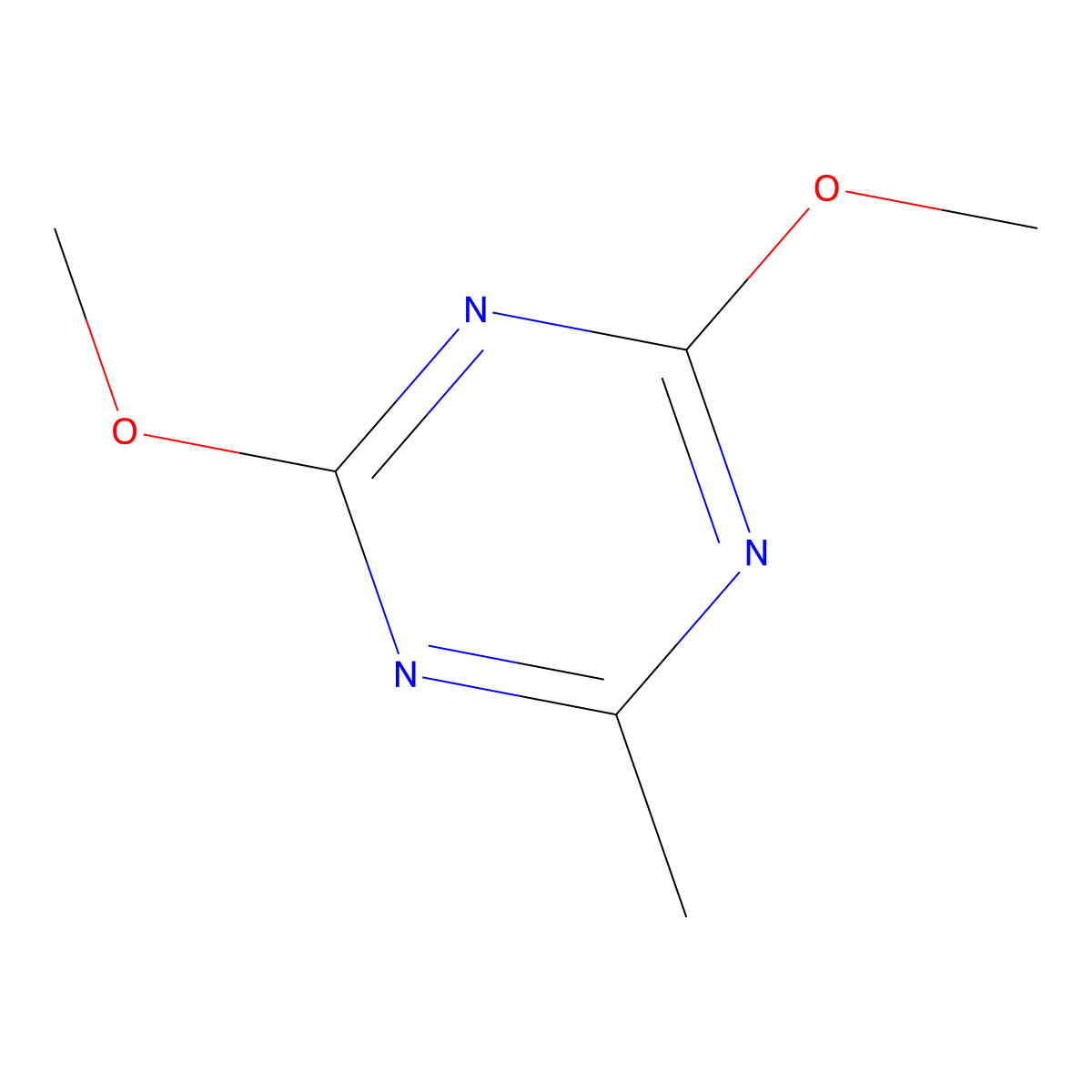 1,3,5-Triazine, 2,4-dimethoxy-6-methyl- molecular structure, CAS 4000-78-6