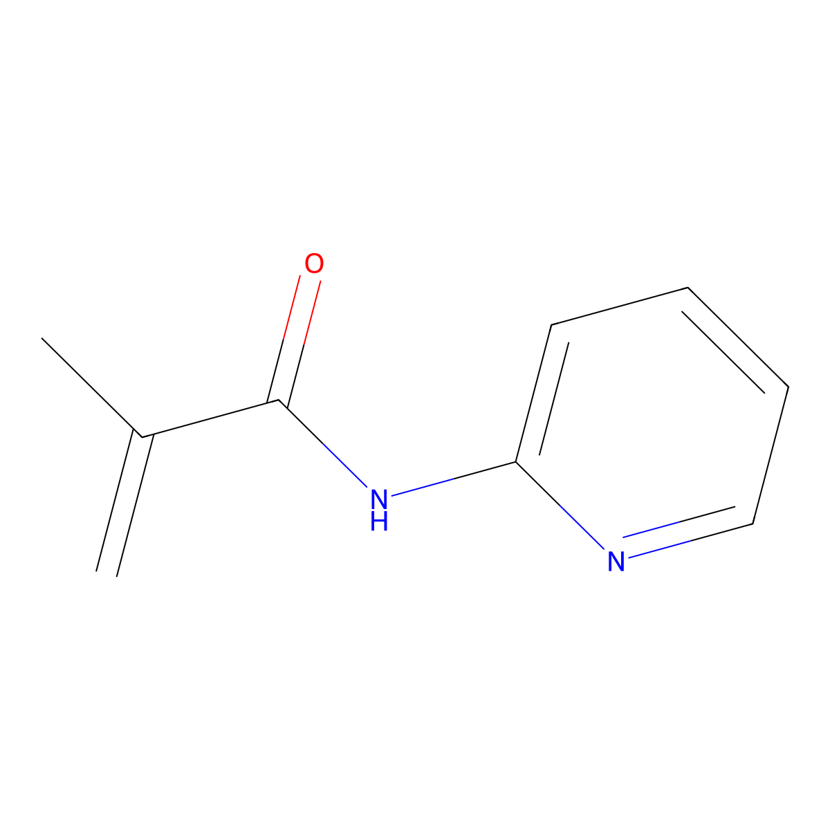 2-Methyl-N-2-pyridinyl-2-propenamide molecular structure, CAS 40000-70-2
