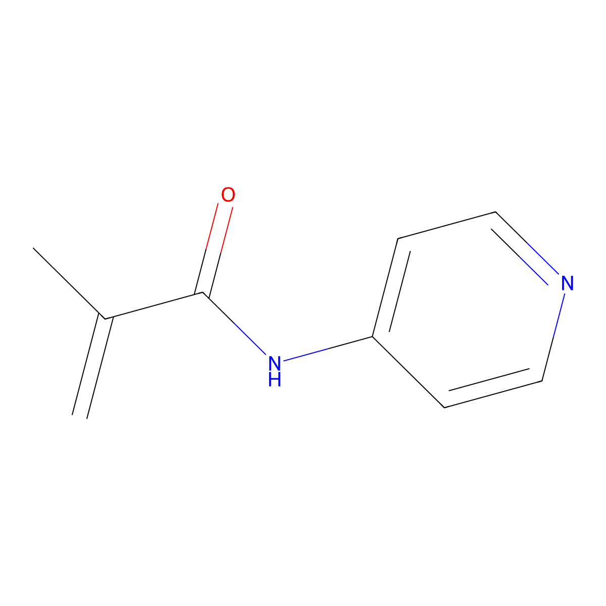 2-methyl-N-pyridin-4-ylacrylamide molecular structure, CAS 40000-72-4