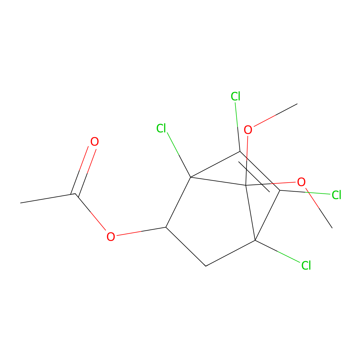 1,4,5,6-Tetrachloro-7,7-dimethoxybicyclo[2.2.1]hept-5-en-2-yl acetate molecular structure, CAS 40001-91-0