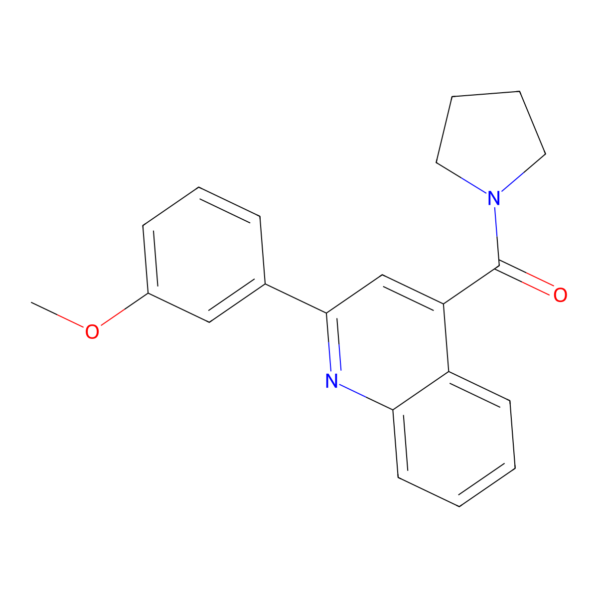 [2-(3-Methoxyphenyl)-4-quinolyl](1-pyrrolidinyl)methanone molecular structure, CAS 400016-66-2