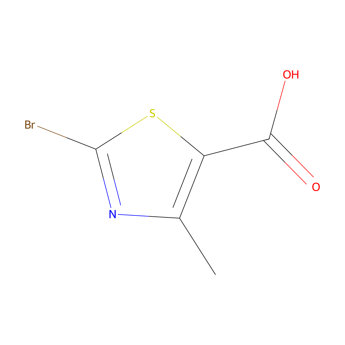 2-Bromo-4-methyl-1,3-thiazole-5-carboxylic acid molecular structure, CAS 40003-41-6