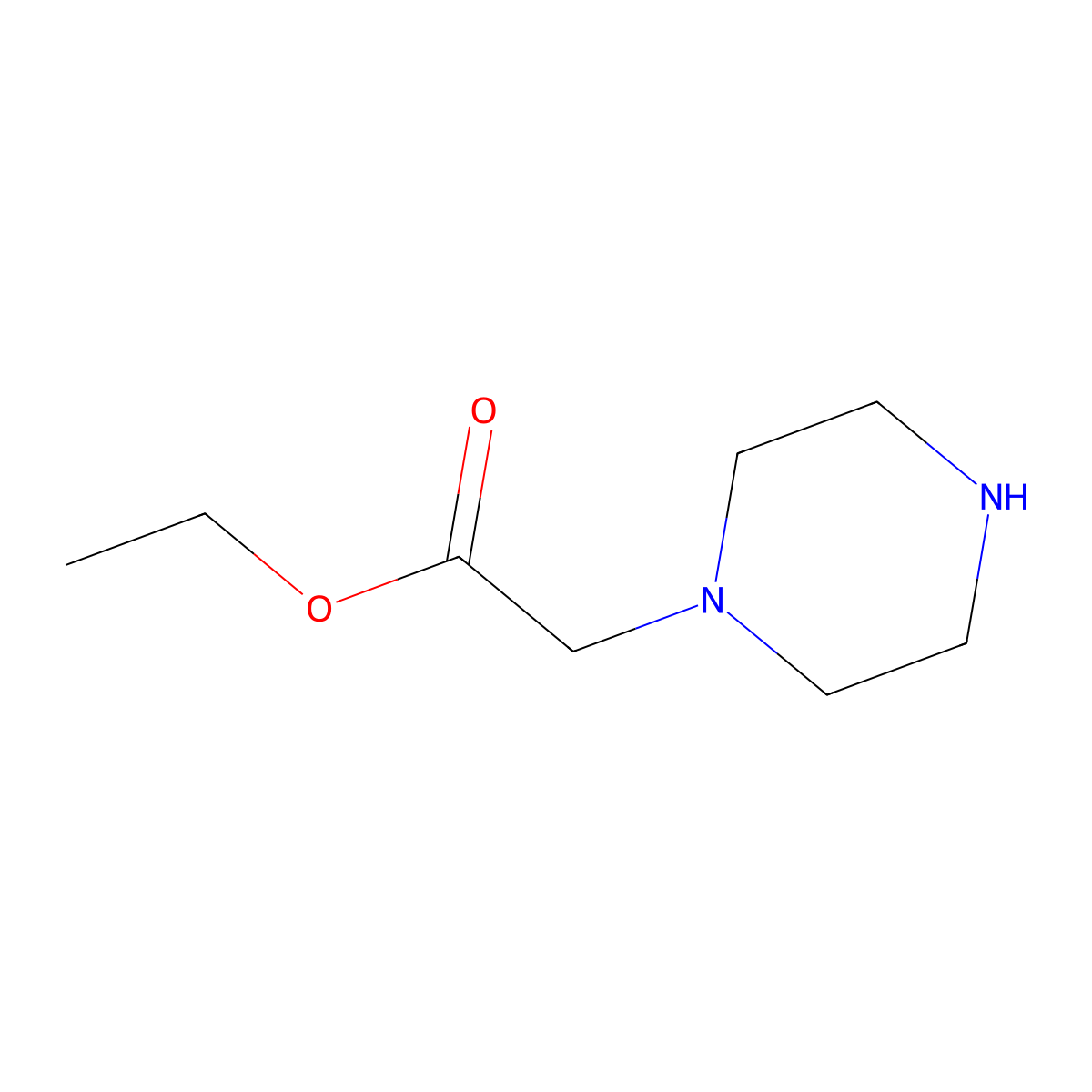 Ethyl piperazine-1-acetate molecular structure, CAS 40004-08-8