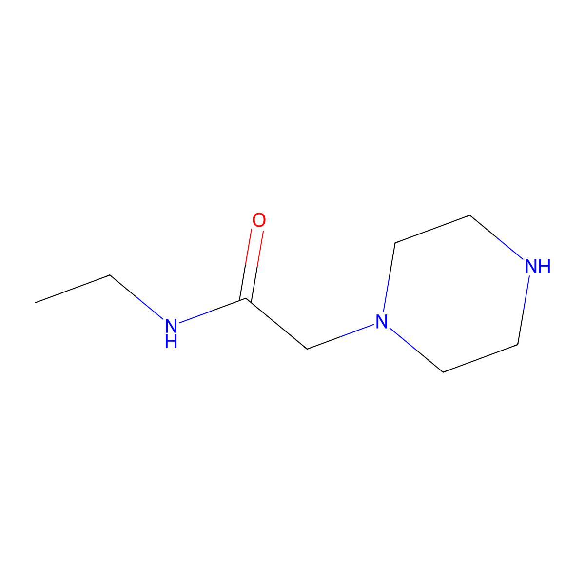 N-ethyl-2-(piperazin-1-yl)acetamide molecular structure, CAS 40004-11-3