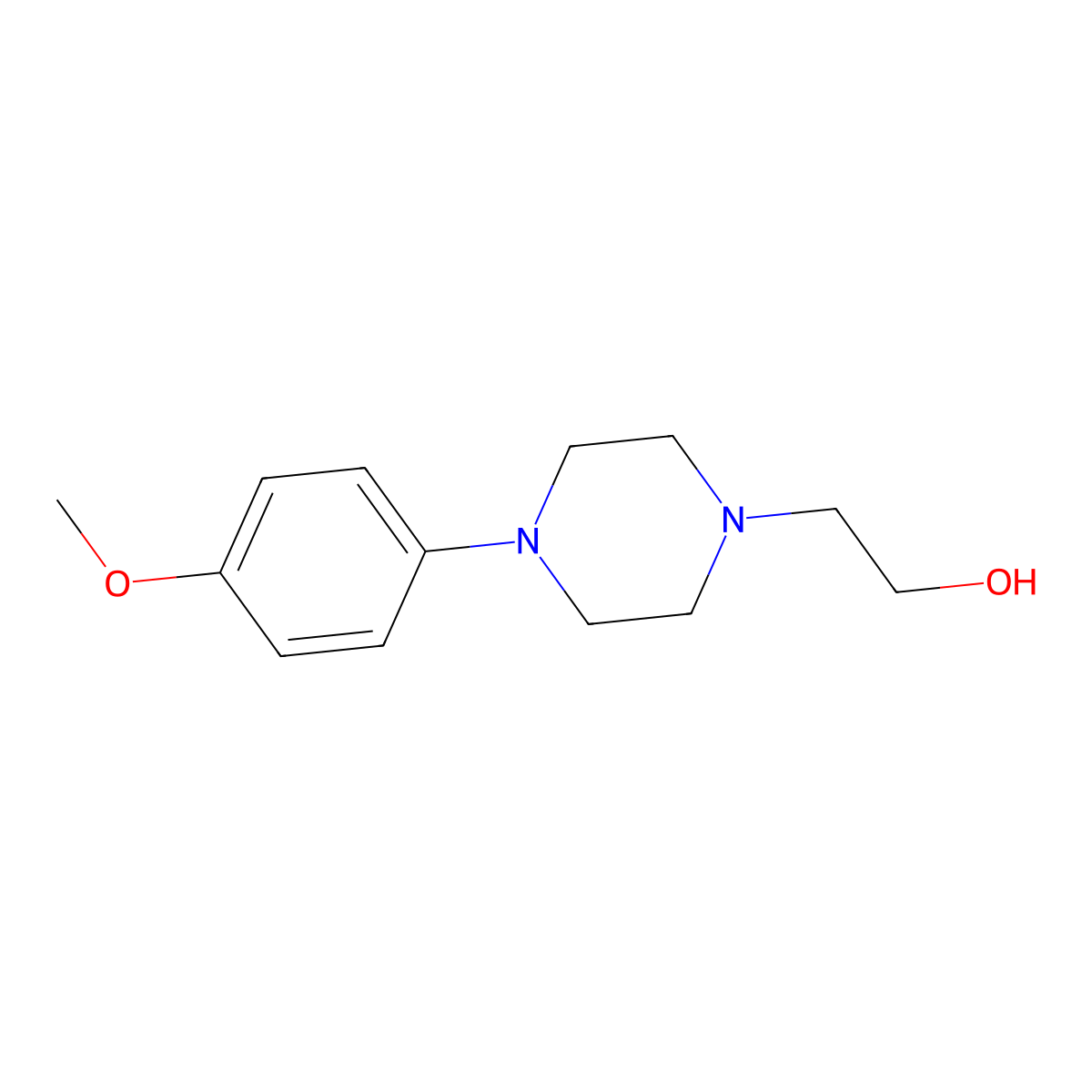 4-(4-Methoxyphenyl)-1-piperazineethanol molecular structure, CAS 40004-67-9