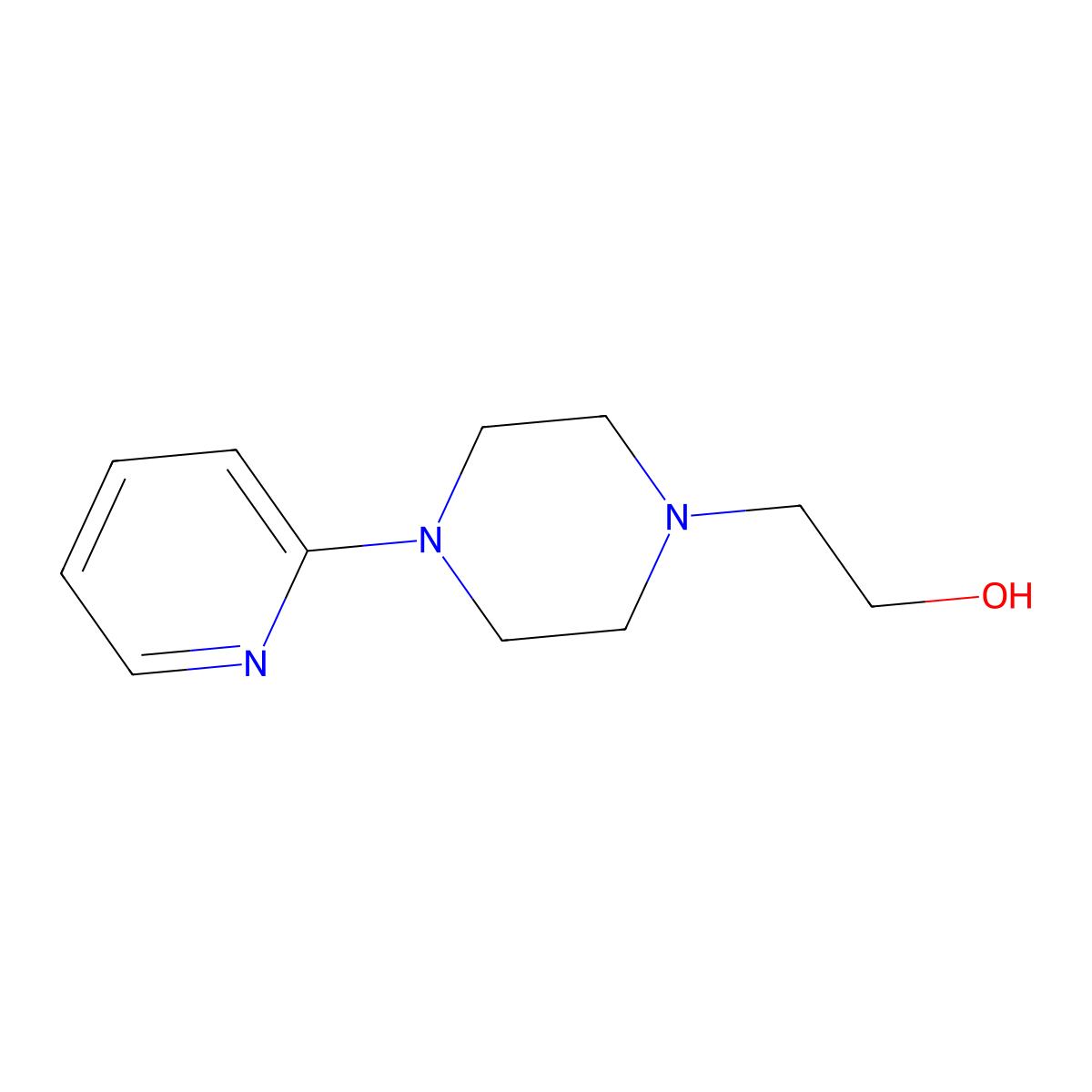 4-(2-Pyridinyl)-1-piperazineethanol molecular structure, CAS 40004-68-0