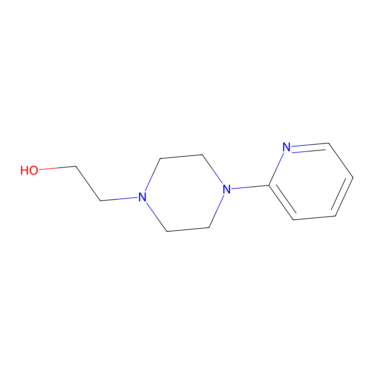 4-(2-Pyridinyl)-1-piperazineethanol molecular structure, CAS 40004-68-0