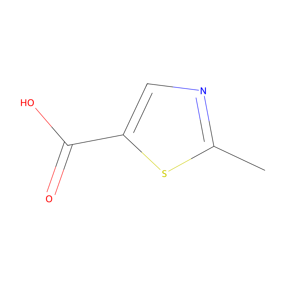 5-Thiazolecarboxylic acid, 2-methyl- molecular structure, CAS 40004-69-1