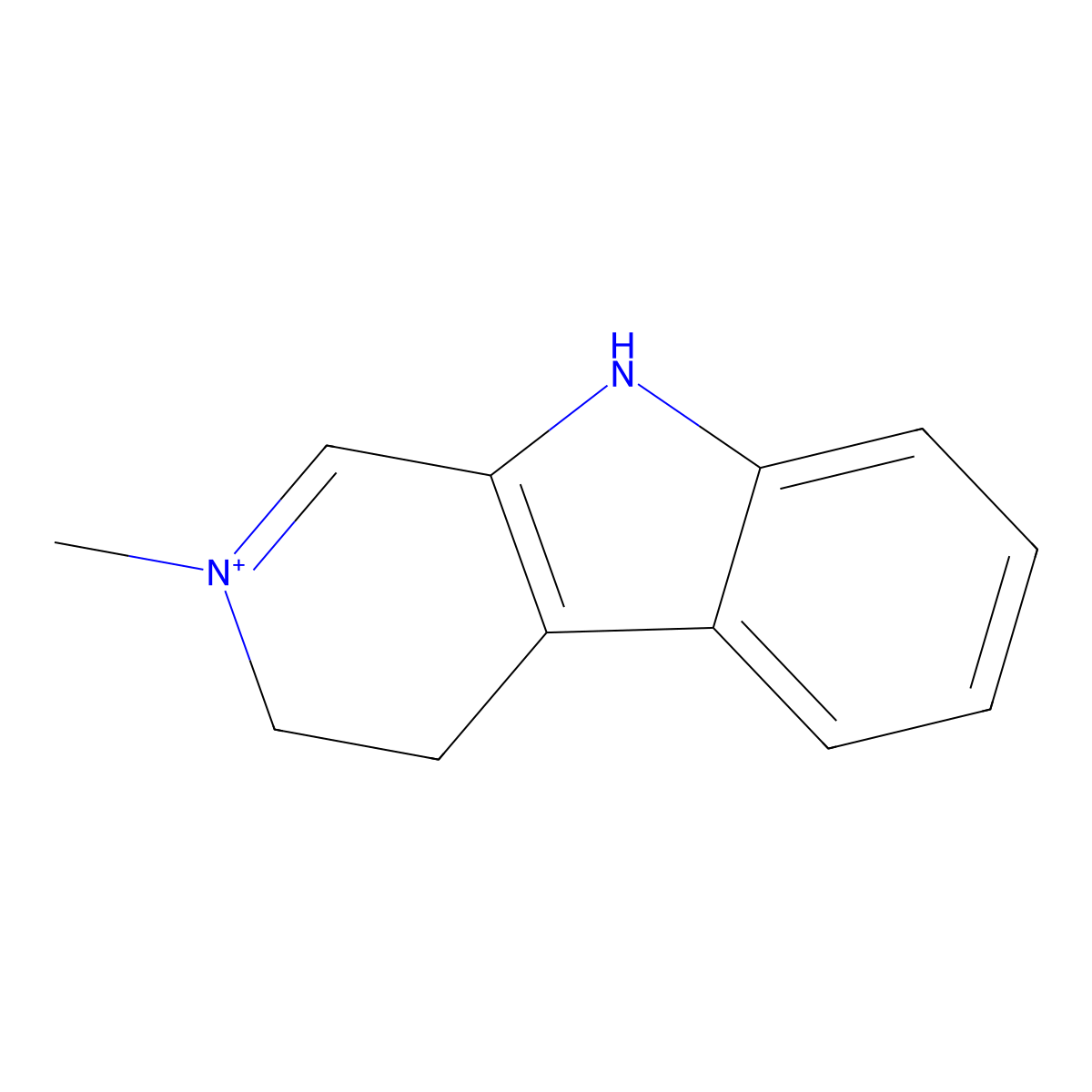 2-methyl-4,9-dihydro-3H-beta-carbolin-2-ium molecular structure, CAS 40004-92-0