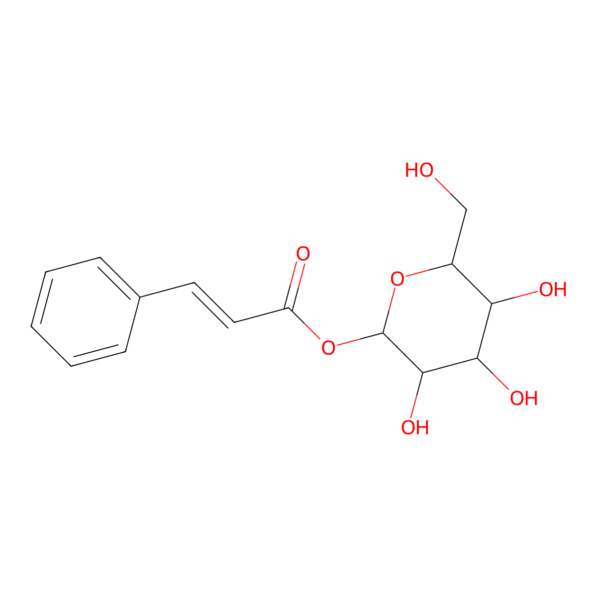 1-O-trans-Cinnamoyl-beta-D-glucopyranose molecular structure, CAS 40004-96-4