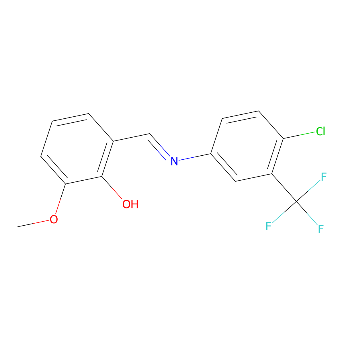 2-((E)-{[4-chloro-3-(trifluoromethyl)phenyl]imino}methyl)-6-methoxyphenol molecular structure, CAS 400040-10-0
