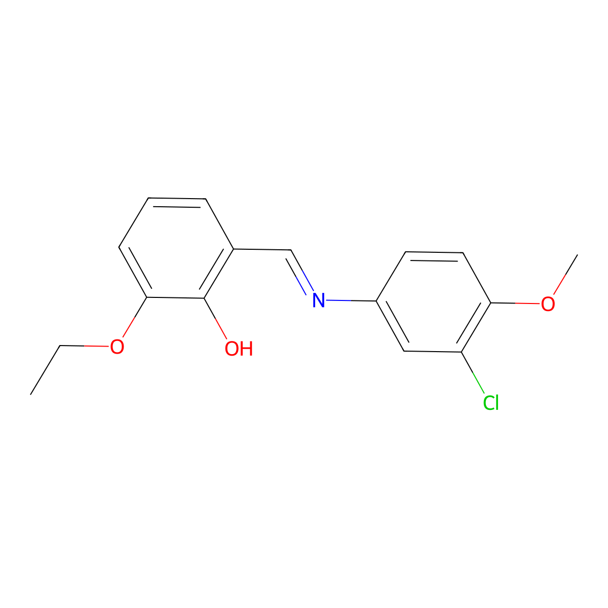 2-{(E)-[(3-chloro-4-methoxyphenyl)imino]methyl}-6-ethoxyphenol molecular structure, CAS 400050-40-0