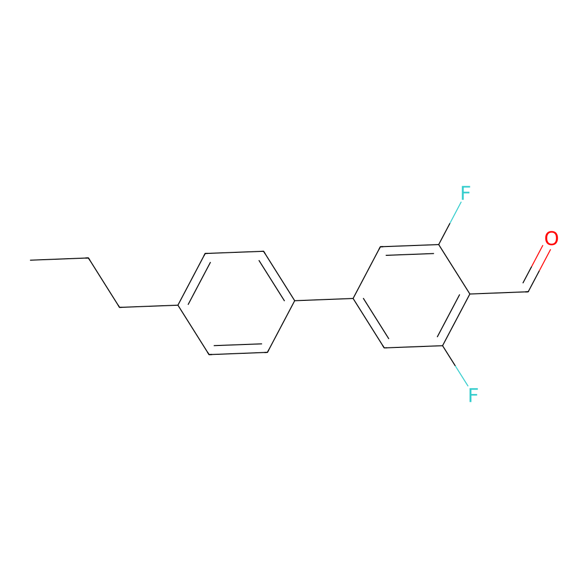 3,5-Difluoro-4'-propyl[1,1'-biphenyl]-4-carbaldehyde molecular structure, CAS 400052-94-0