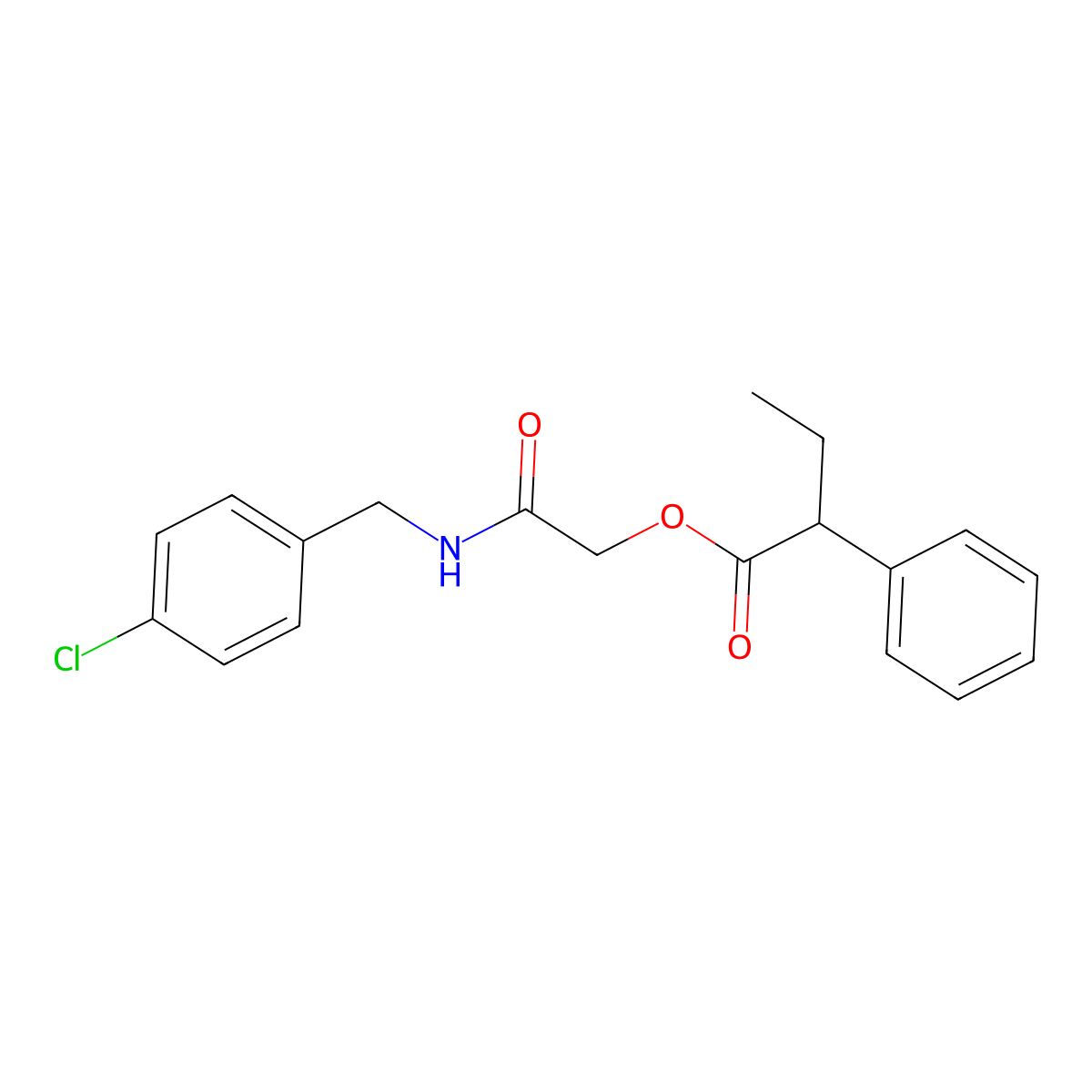 {[(4-Chlorophenyl)methyl]carbamoyl}methyl 2-phenylbutanoate molecular structure, CAS 400061-18-9