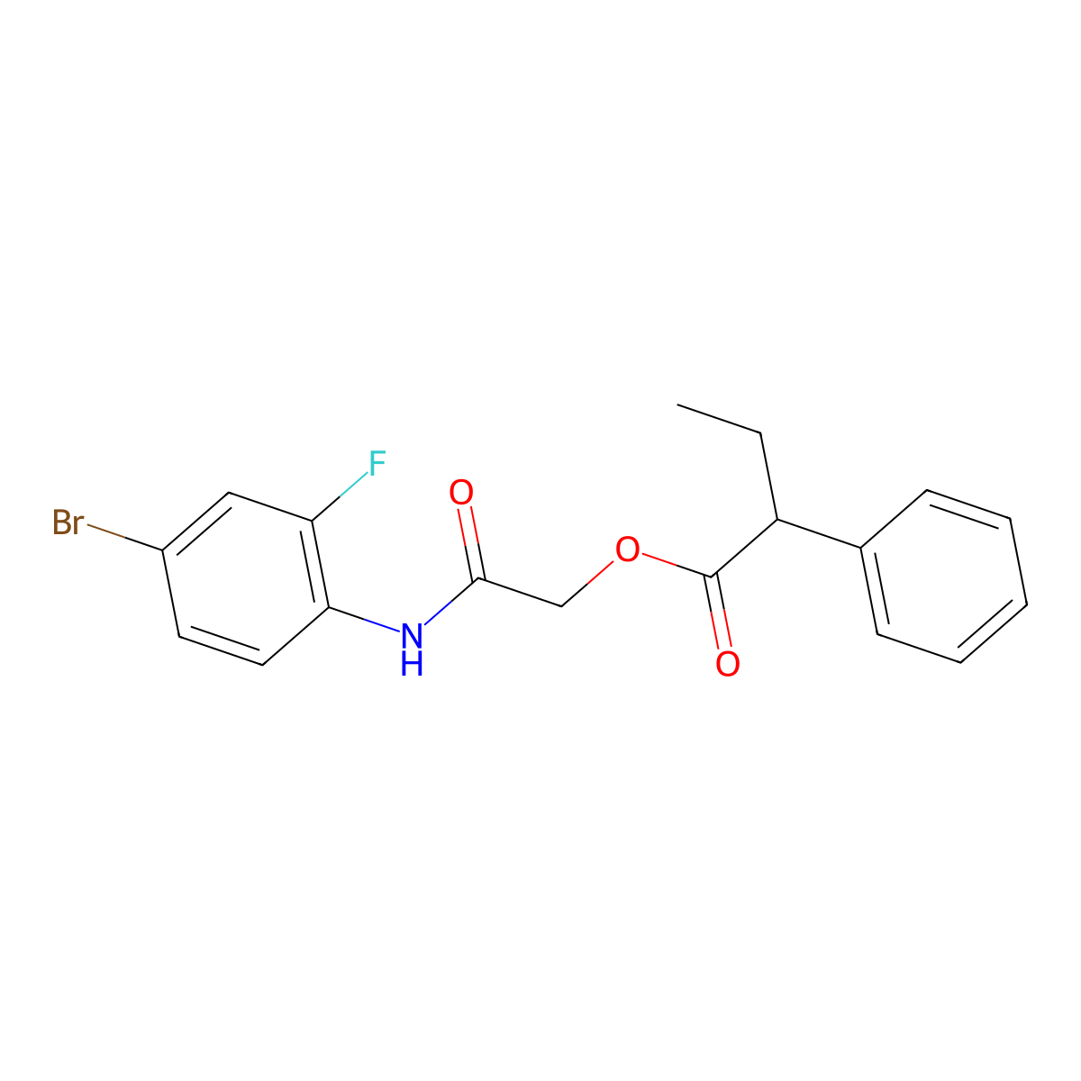 [(4-Bromo-2-fluorophenyl)carbamoyl]methyl 2-phenylbutanoate molecular structure, CAS 400061-30-5