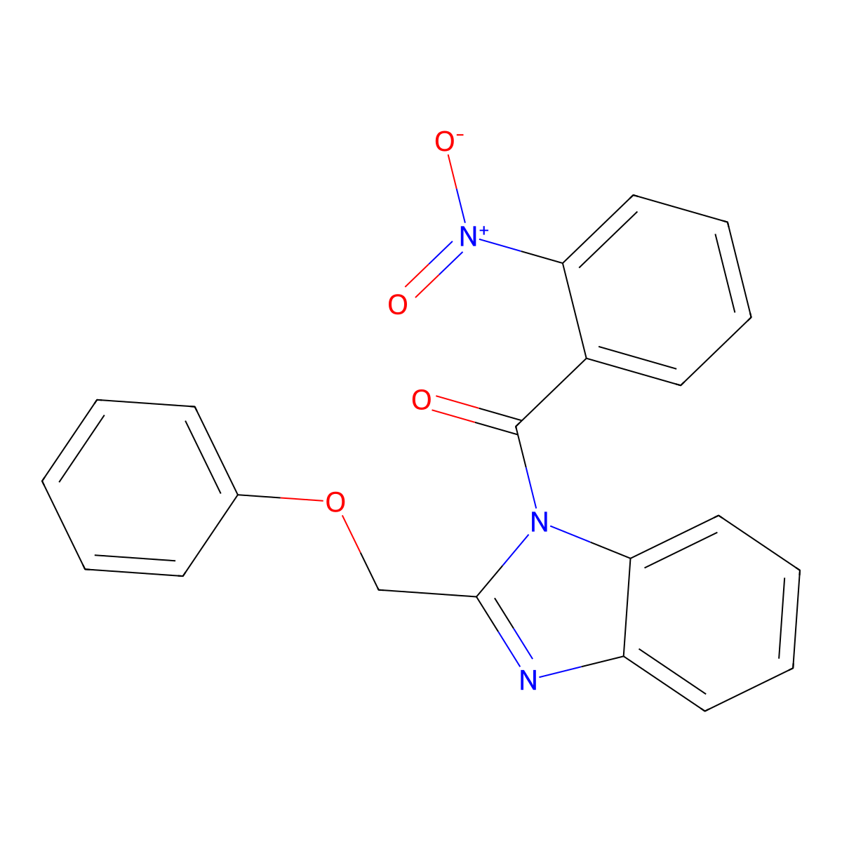 (2-Nitrophenyl)-[2-(phenoxymethyl)benzimidazol-1-yl]methanone molecular structure, CAS 400064-12-2