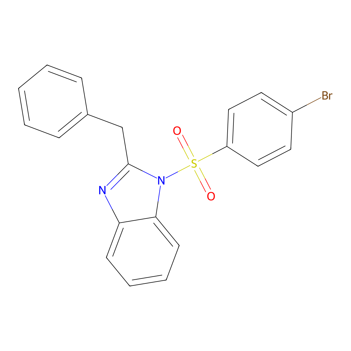 2-Benzyl-1-(4-bromophenyl)sulfonylbenzimidazole molecular structure, CAS 400064-69-9