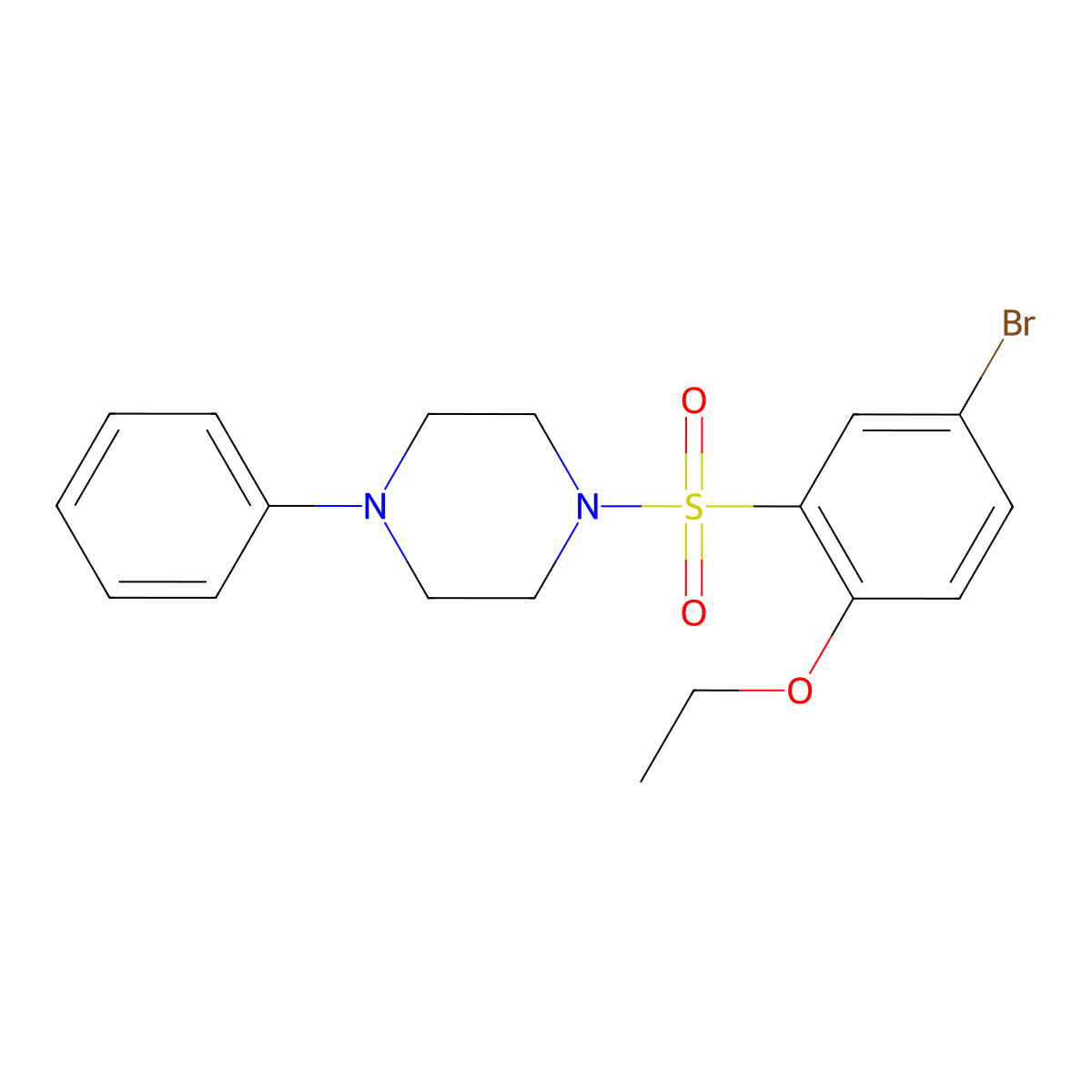 1-(5-Bromo-2-ethoxyphenyl)sulfonyl-4-phenylpiperazine molecular structure, CAS 400064-71-3