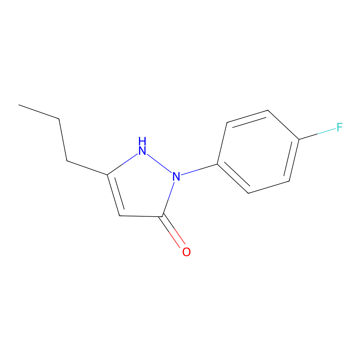 1-(4-fluorophenyl)-3-propyl-1H-pyrazol-5-ol molecular structure, CAS 400065-46-5