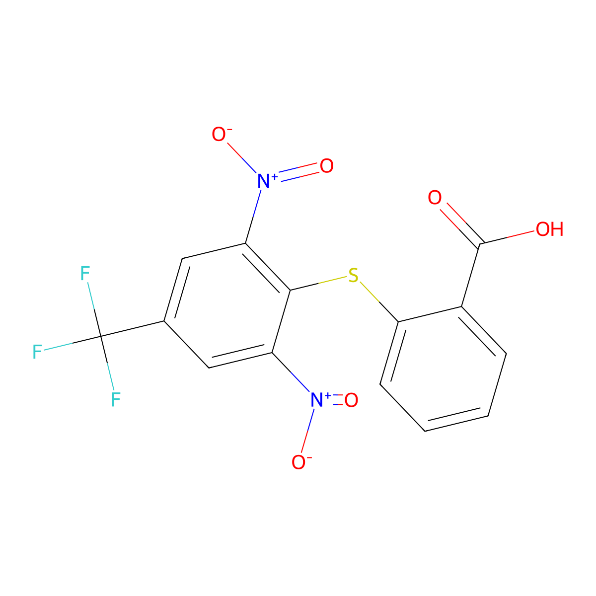 2-{[2,6-Dinitro-4-(trifluoromethyl)phenyl]thio}benzoic acid molecular structure, CAS 400066-32-2