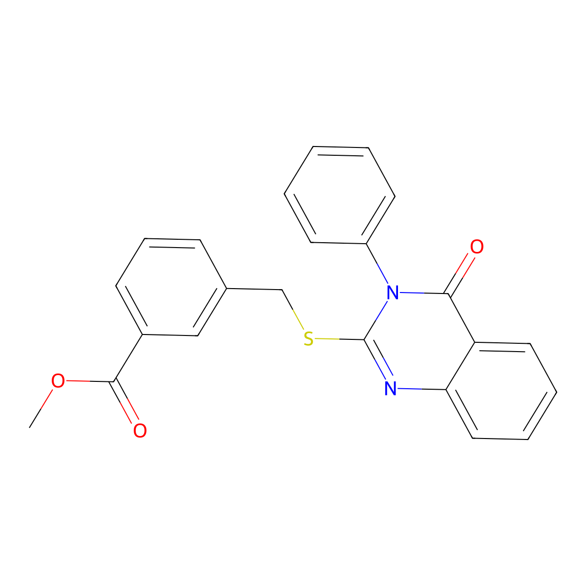Methyl 3-[(4-oxo-3-phenylquinazolin-2-yl)sulfanylmethyl]benzoate molecular structure, CAS 400066-42-4
