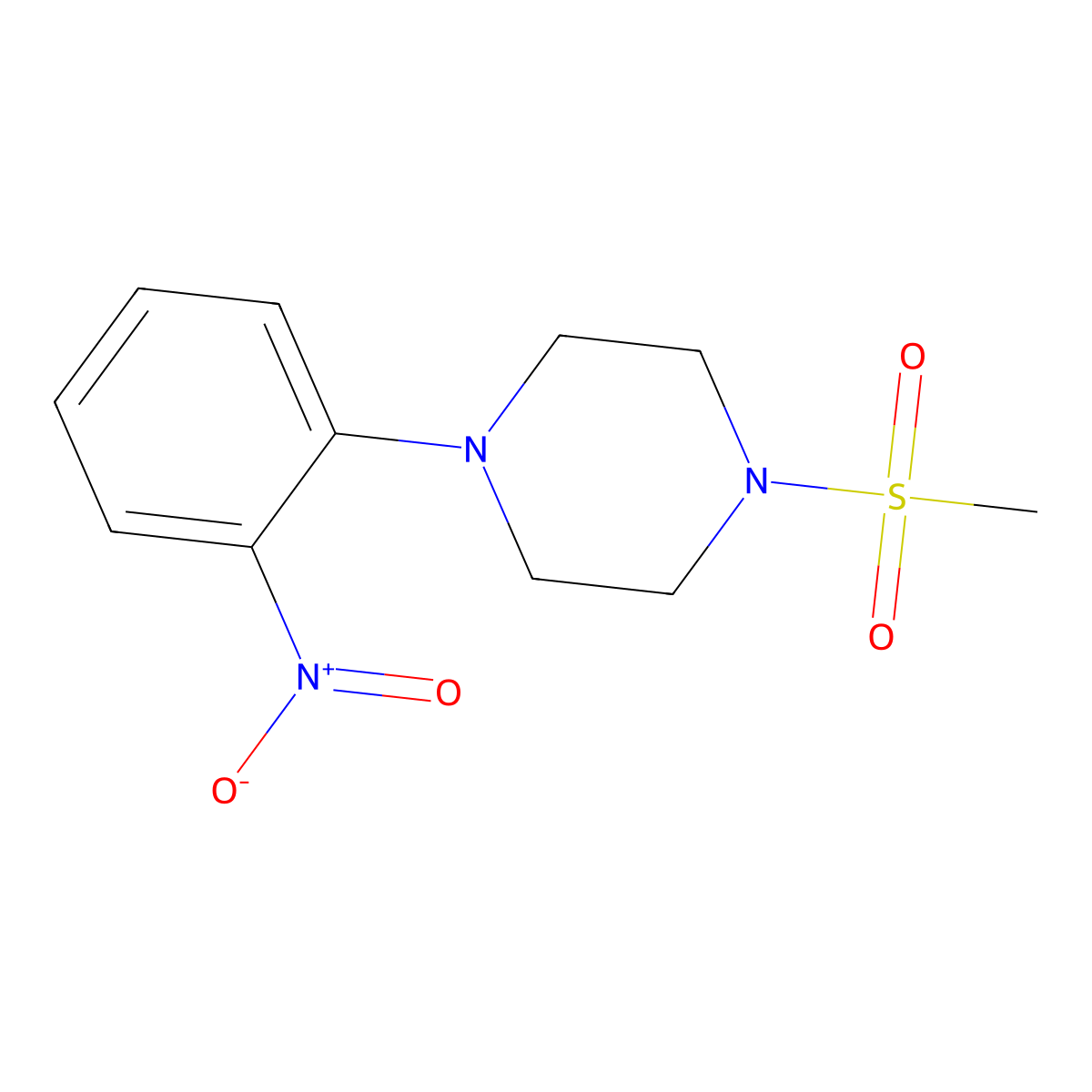 1-(Methylsulfonyl)-4-(2-nitrophenyl)piperazine molecular structure, CAS 400066-89-9