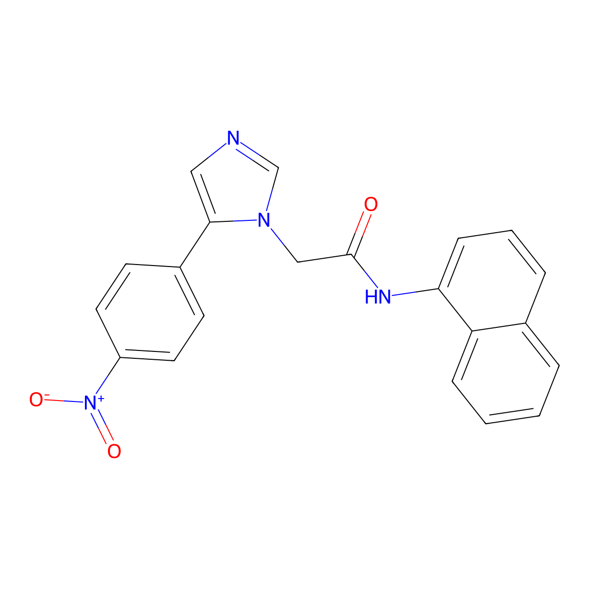 N-naphthalen-1-yl-2-[5-(4-nitrophenyl)imidazol-1-yl]acetamide molecular structure, CAS 400066-91-3