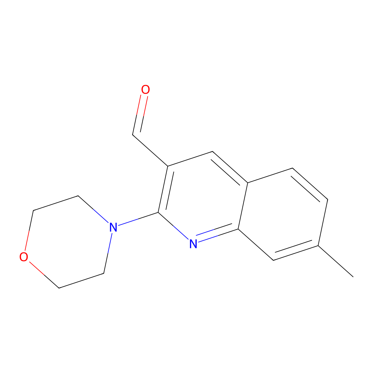 7-Methyl-2-(morpholin-4-yl)quinoline-3-carbaldehyde molecular structure, CAS 400067-02-9